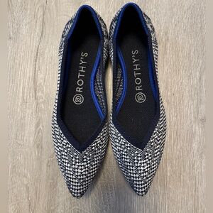 Rothy's Point Women's Navy And White Flats